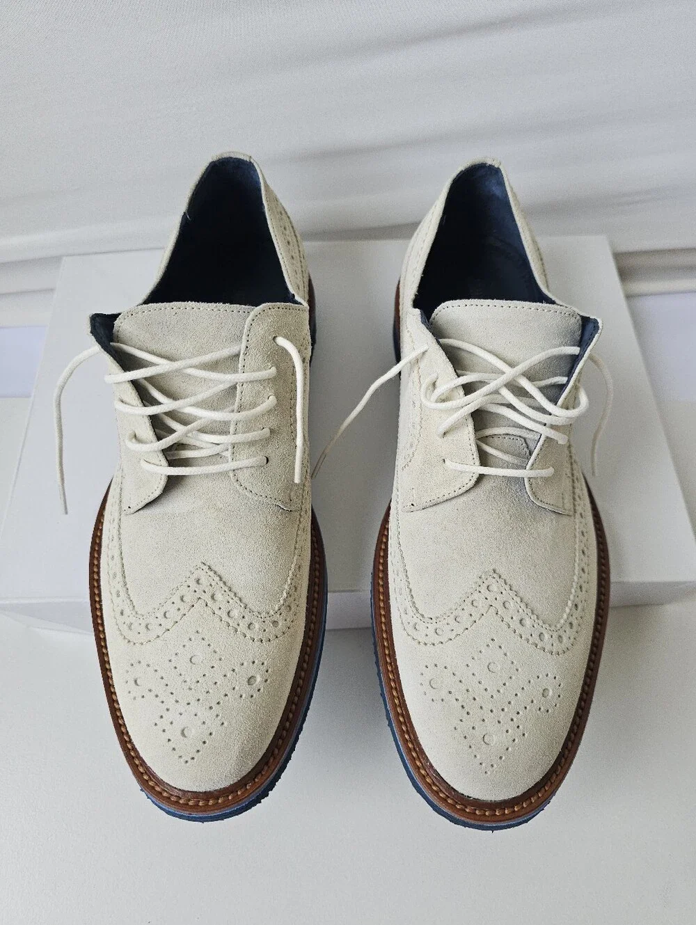 Johnston & Murphy Collection Suede Wingtip Oxfords - Italy